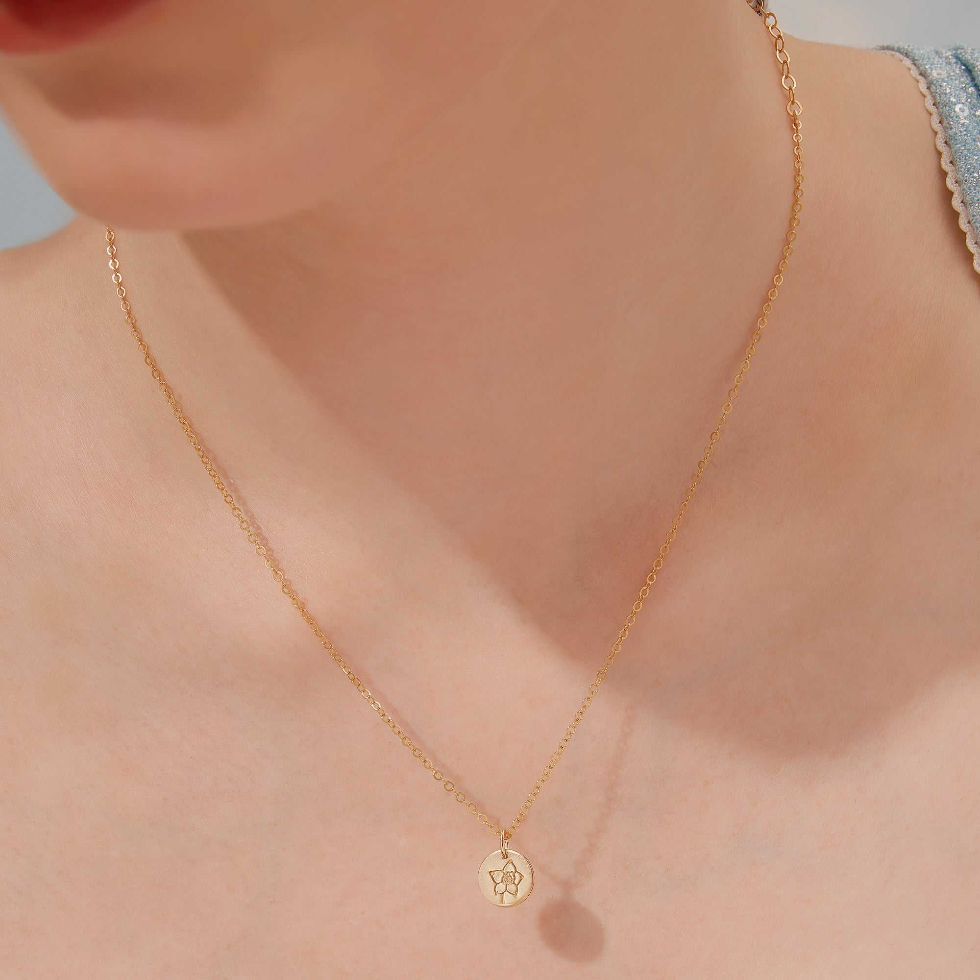 Personalized Mini Birth Flower Necklace