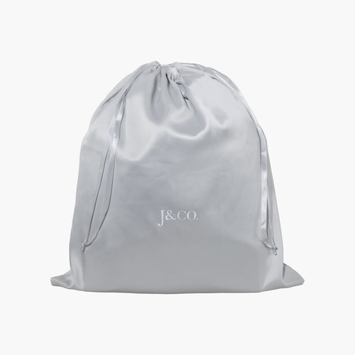 Silberne Leder-Shopper-Tasche