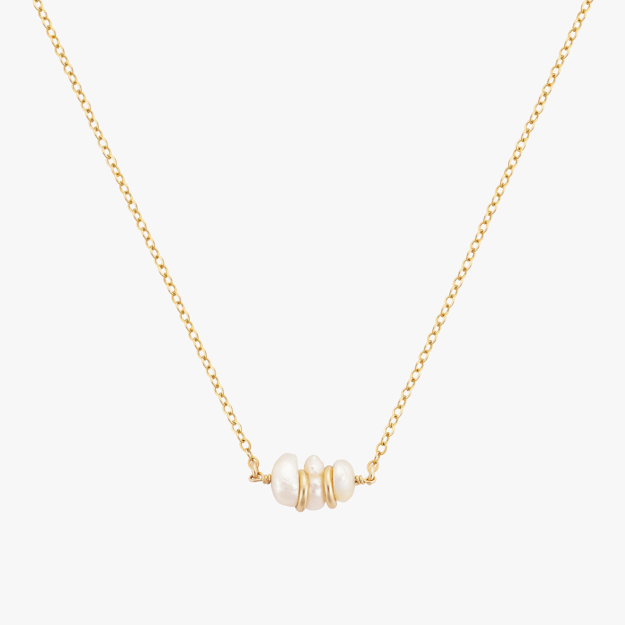 Baroque Pearly Golden Nuggets Necklace
