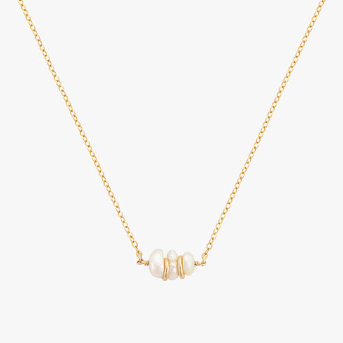 Baroque Pearly Golden Nuggets Necklace