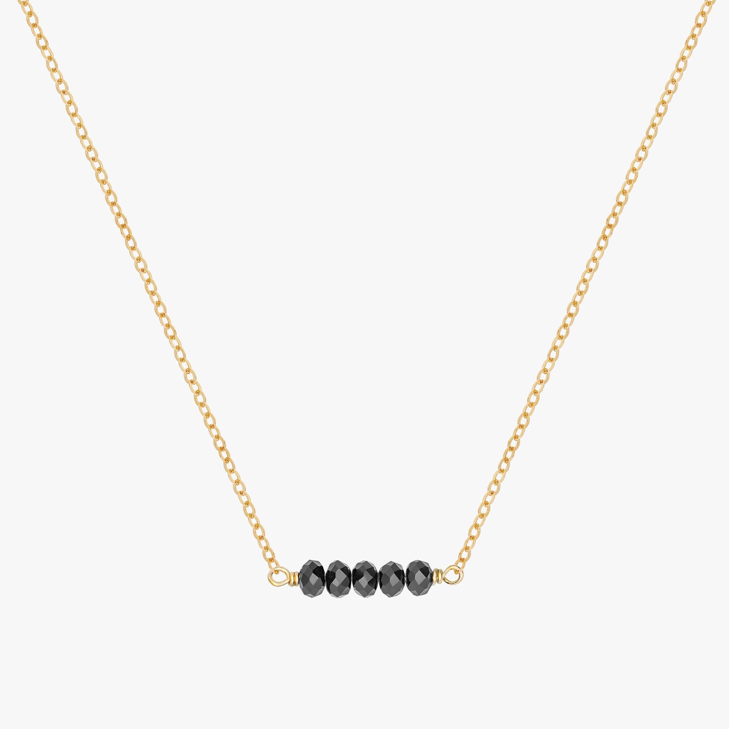 Minimal Black Nugget Bar Necklace