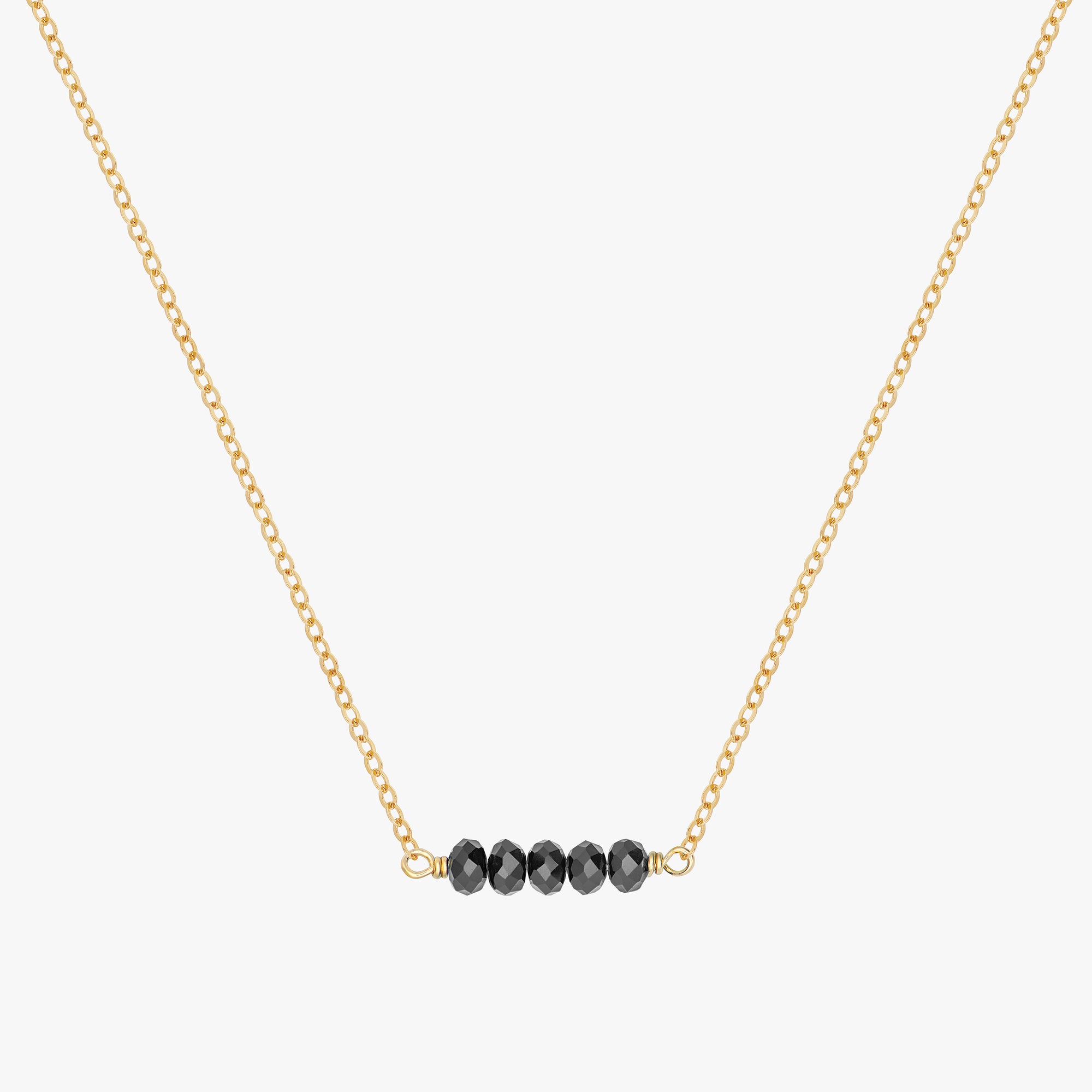 Minimal Black Nugget Bar Necklace