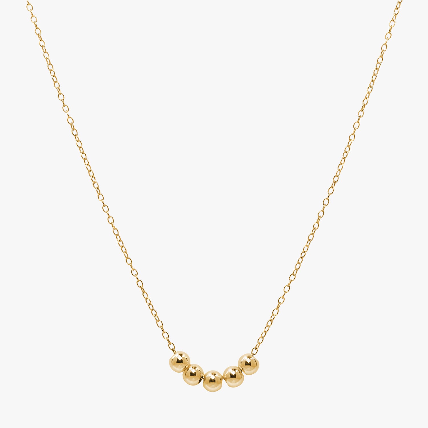 Personalised Bead Chain Necklace Gold – J&CO Jewellery