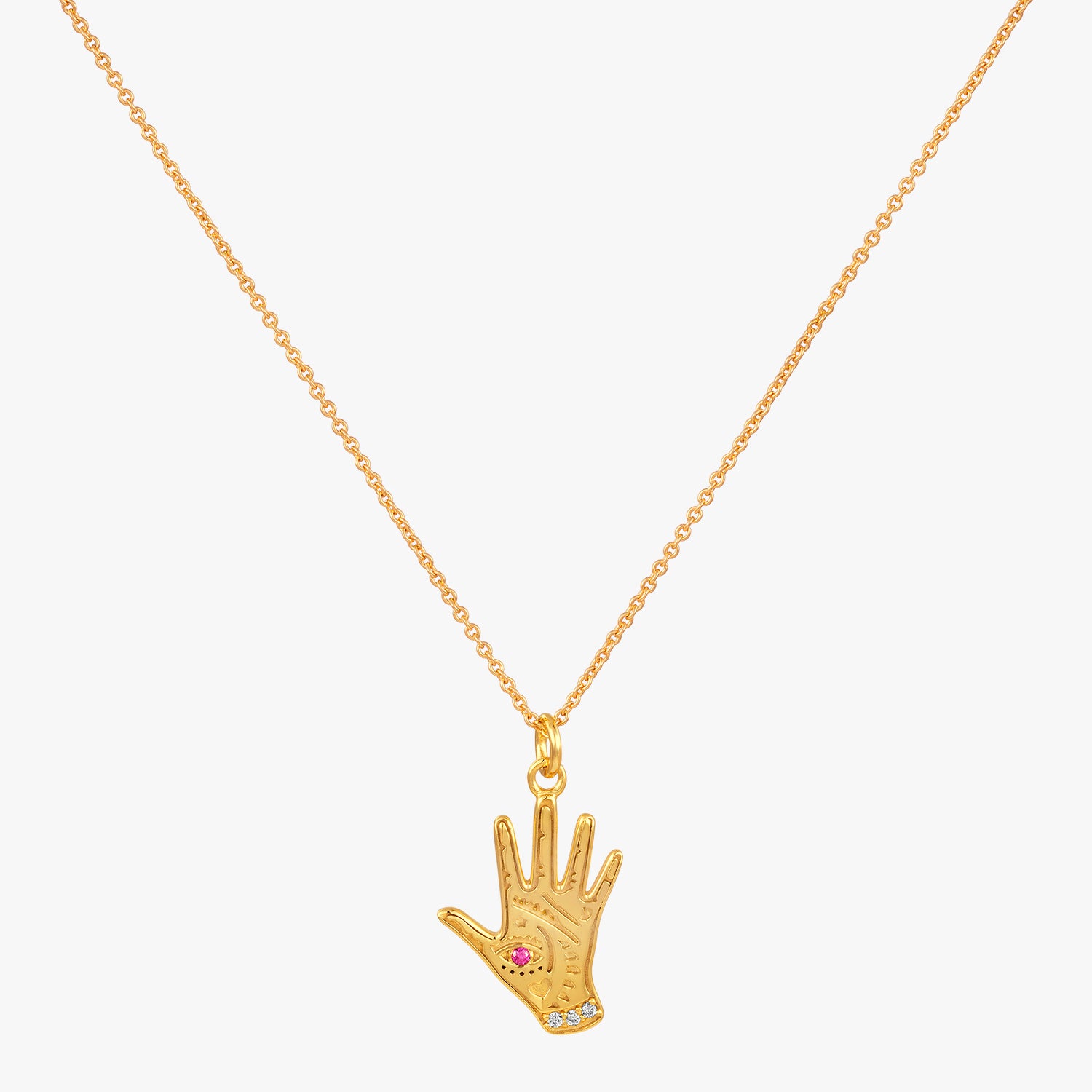 Evil Eye Palm Necklace