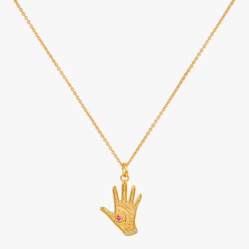 Evil Eye Palm Necklace