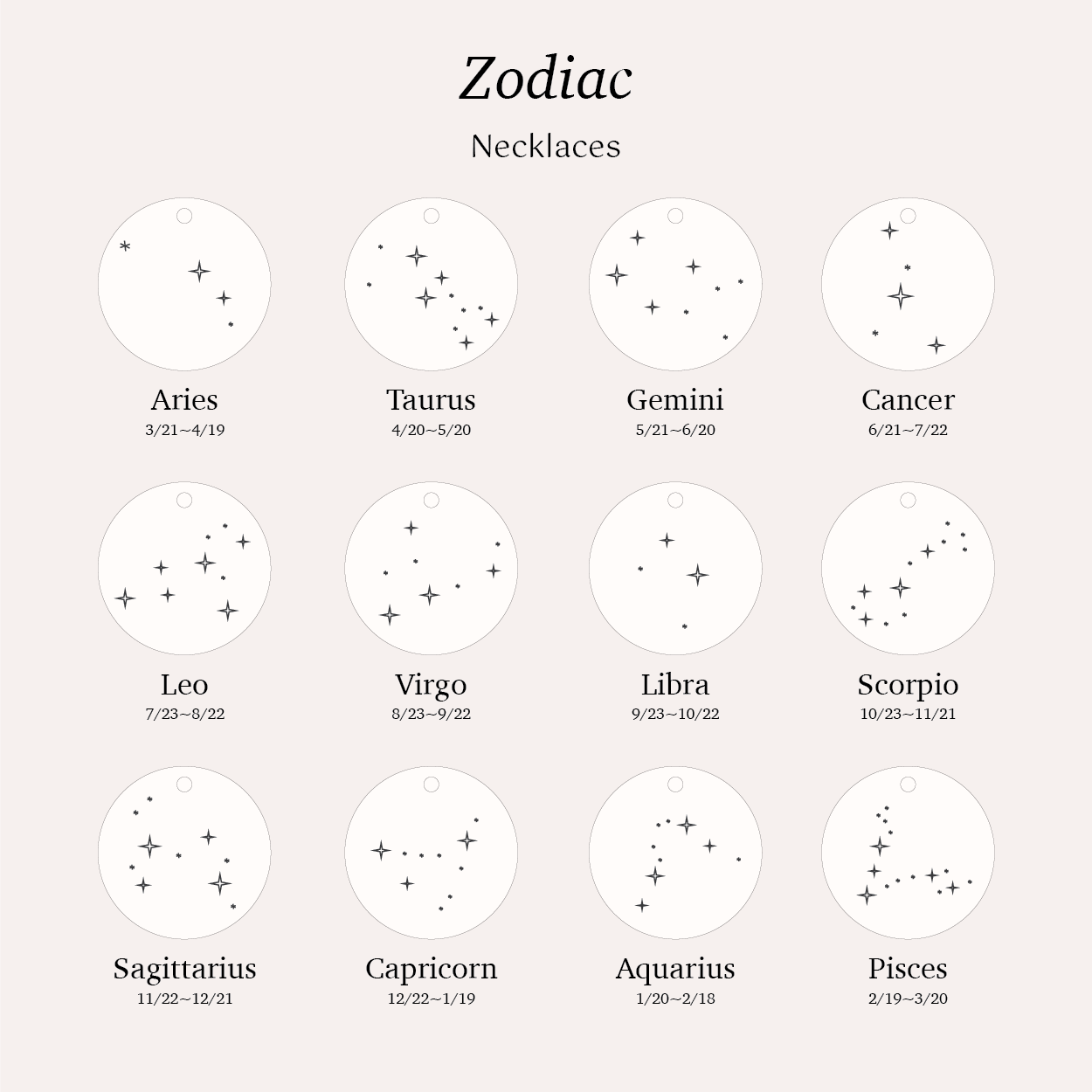 Spersonalizowany naszyjnik zodiakalny