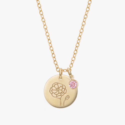 Personalized Birth Flower Necklace