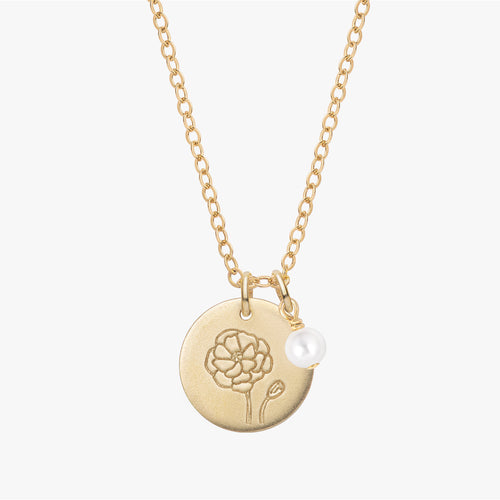 Personalized Birth Flower Necklace
