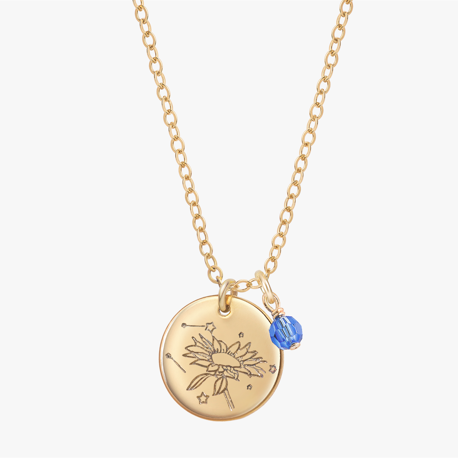 Personalized Stardust Bloom With Crystal Necklace