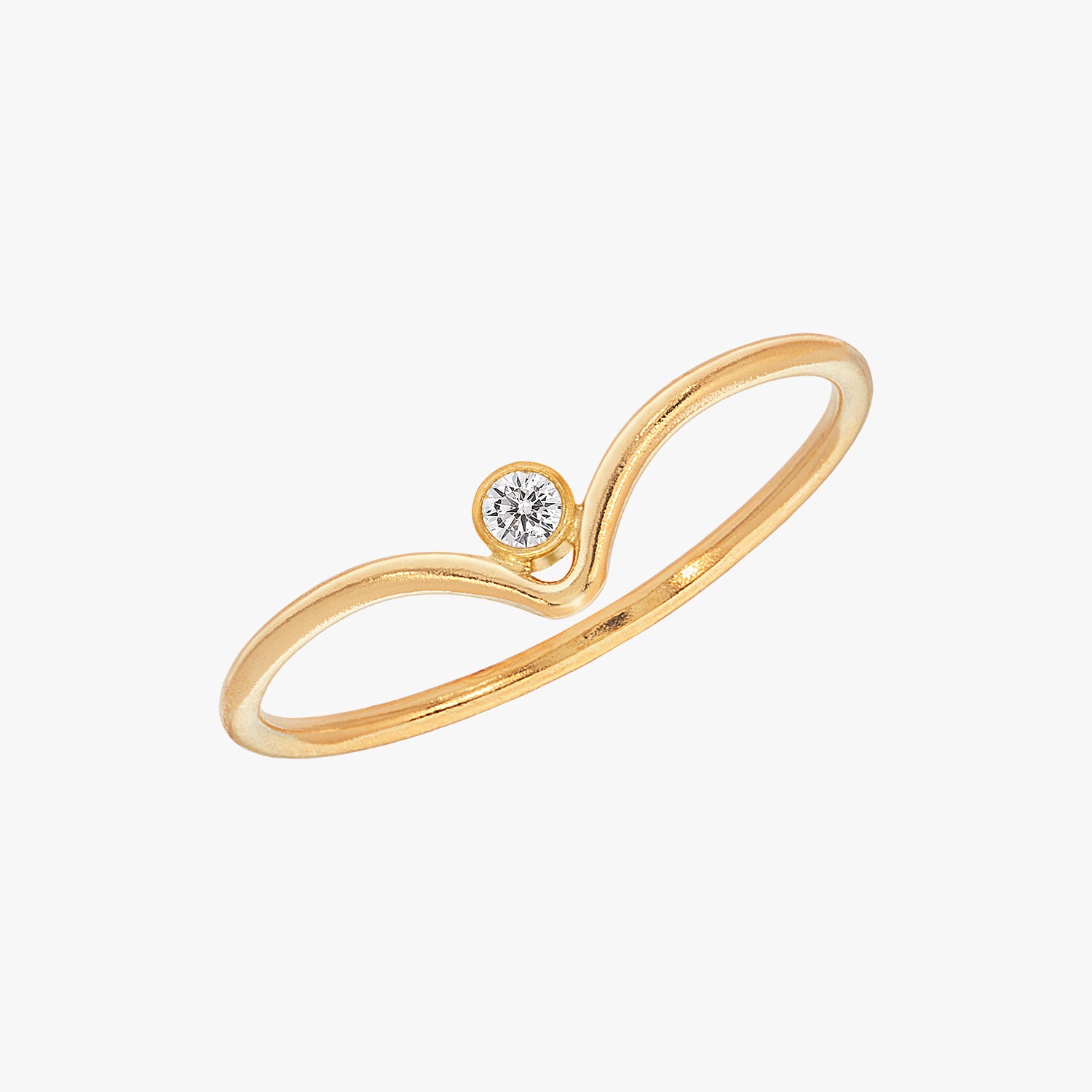 Sparkle Chevron Ring Gold