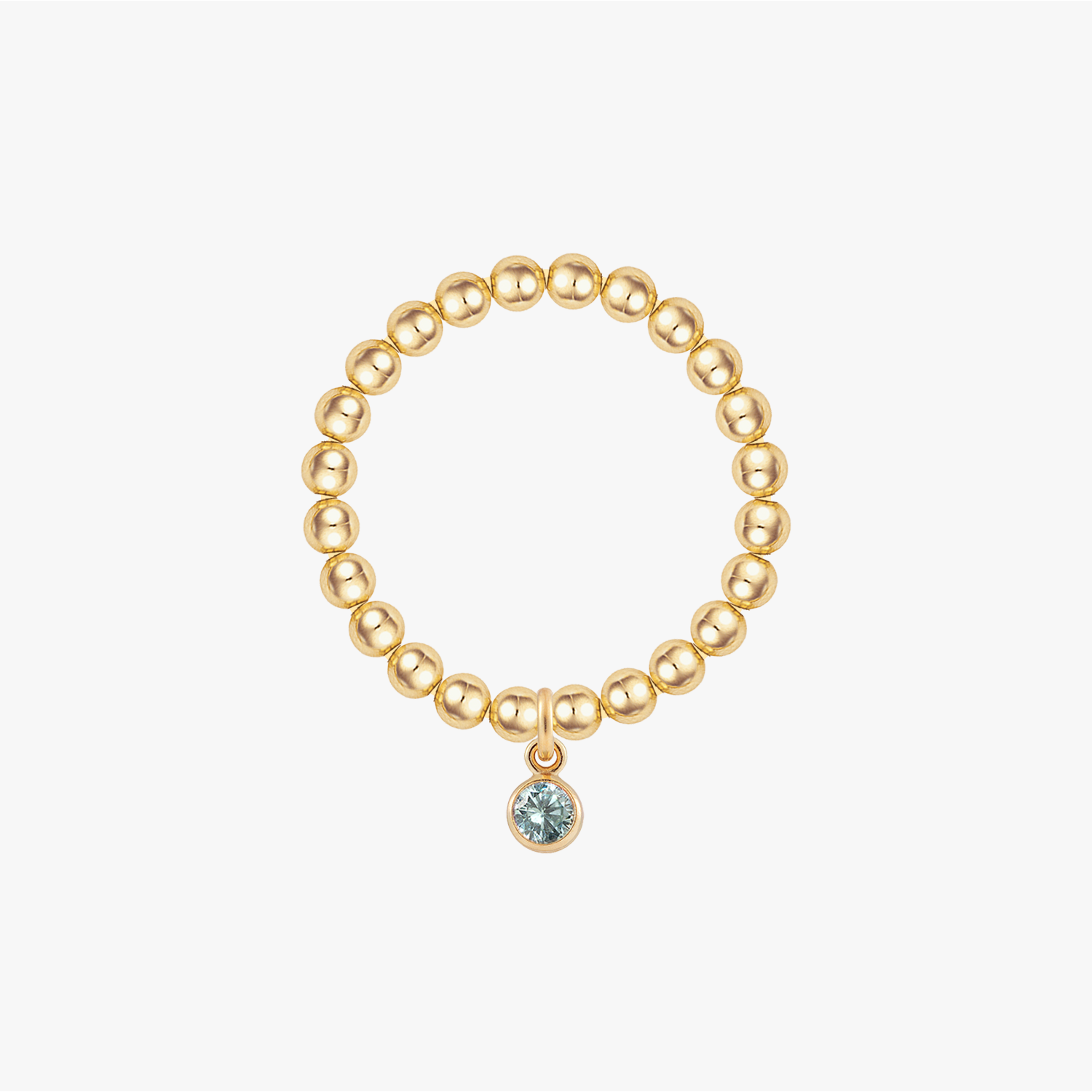 Personalised Birthstones Aquamarine Bezel Ring