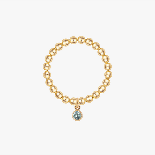Personalised Birthstones Aquamarine Bezel Ring