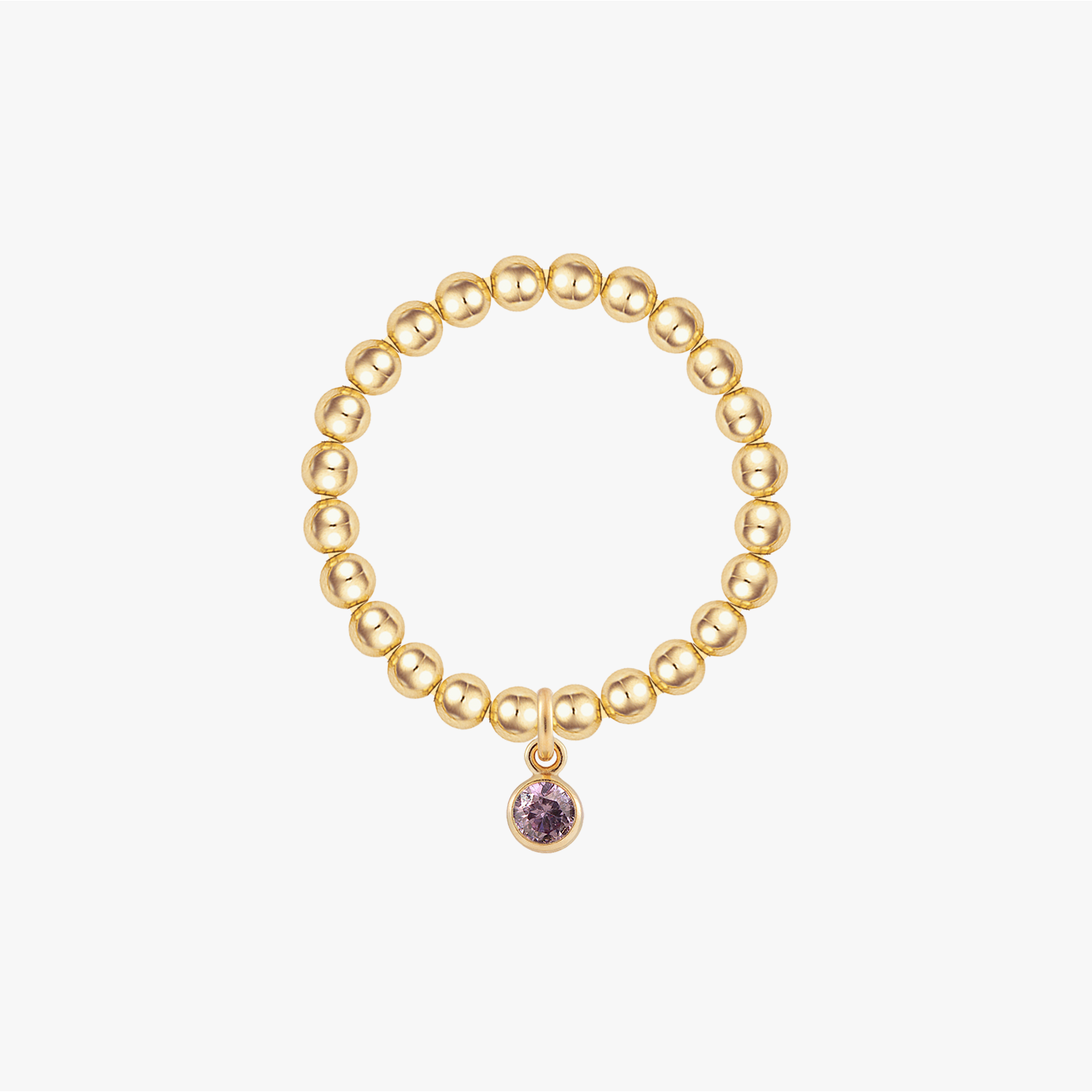 Personalised Birthstones Lavender Bezel Ring