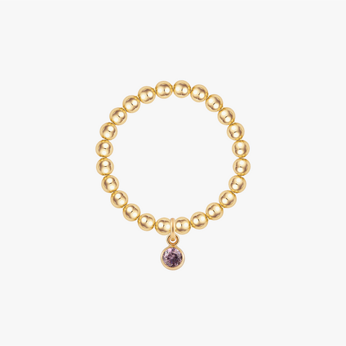 Personalised Birthstones Lavender Bezel Ring