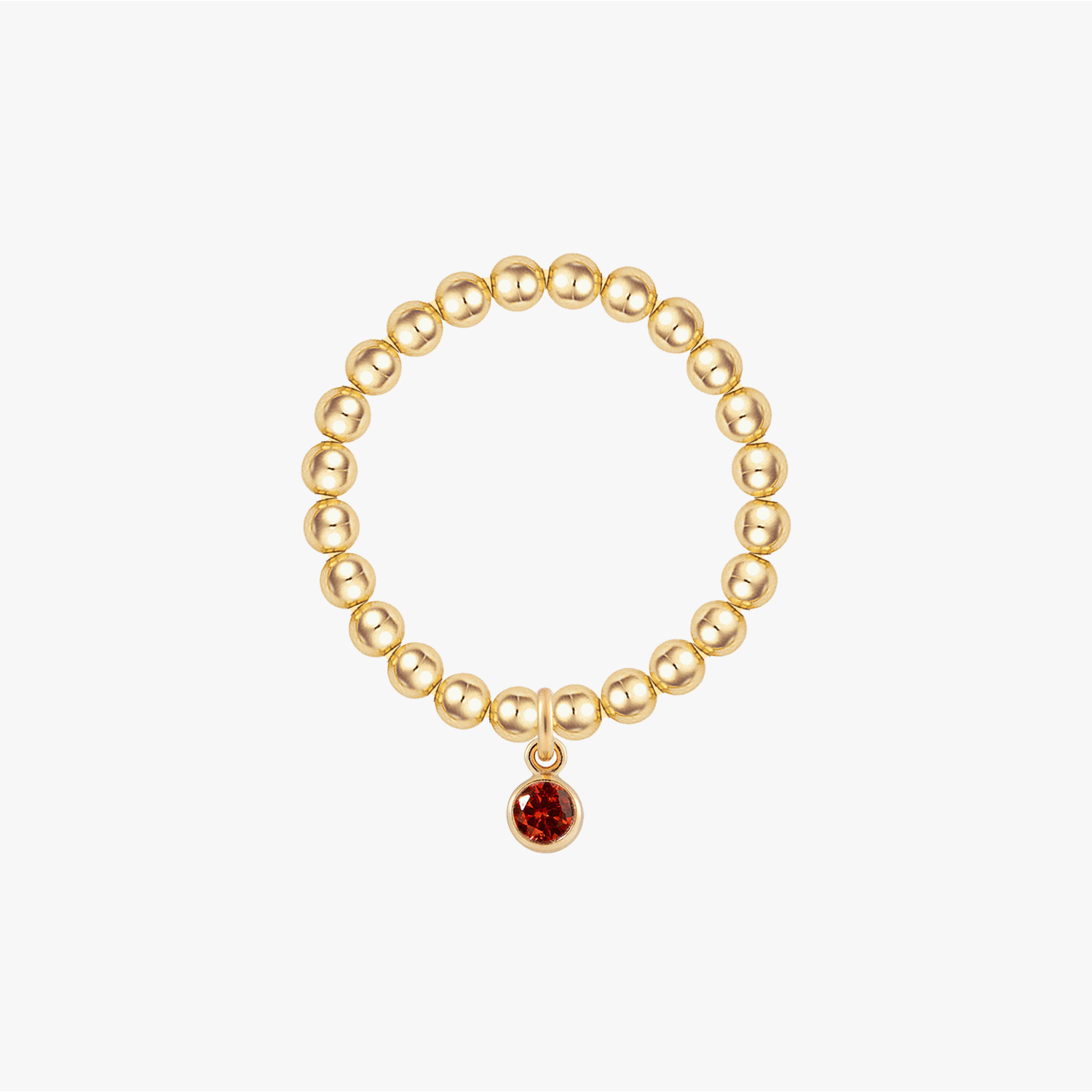 Personalised Birthstones Ruby Bezel Ring