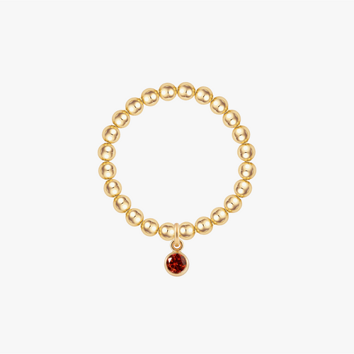 Personalised Birthstones Ruby Bezel Ring