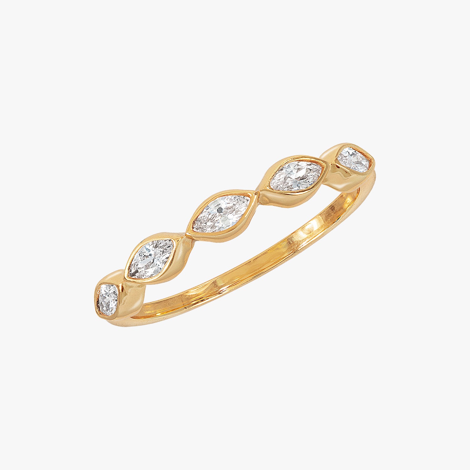 Marquise Bar CZ 金戒指
