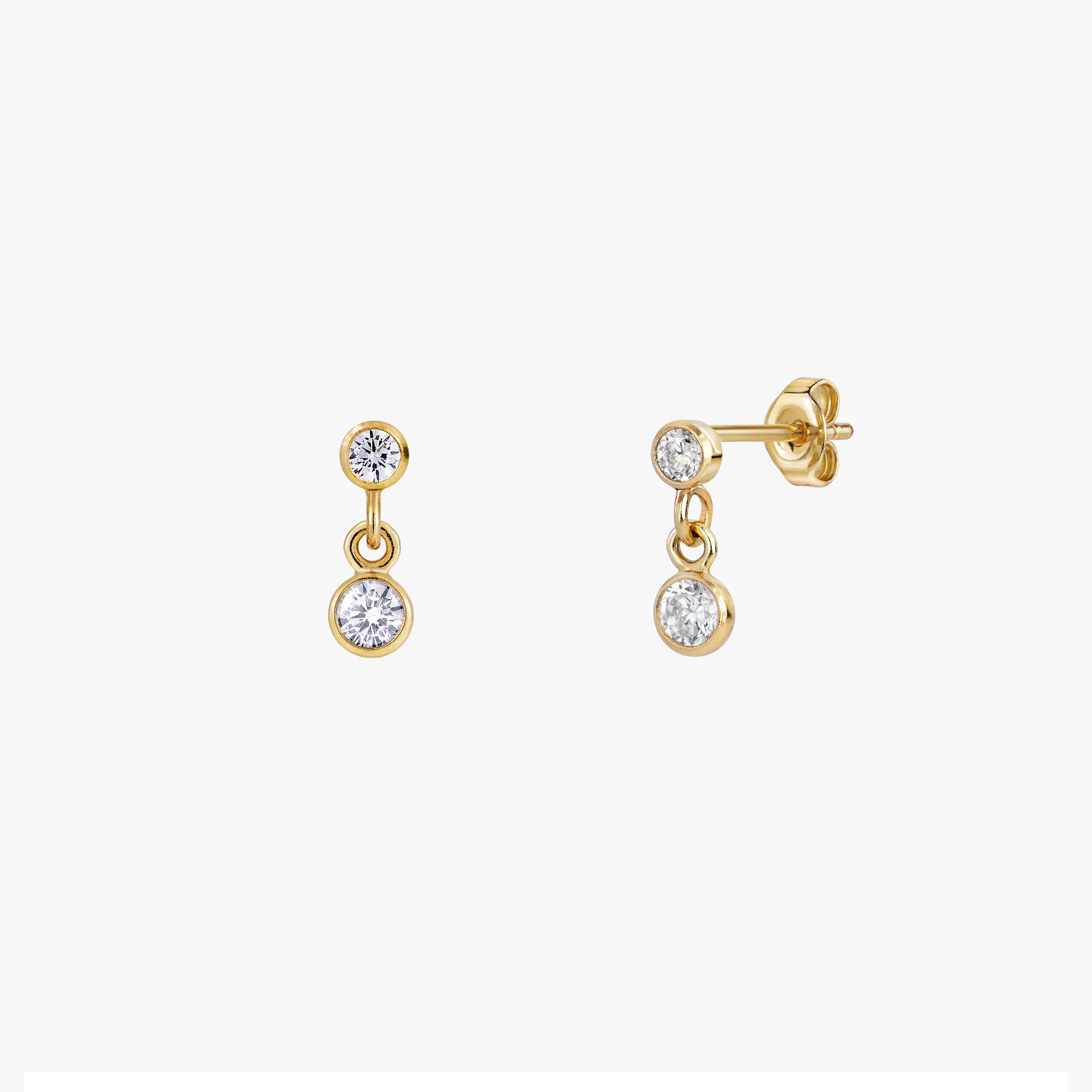 Glowy Double Bezel Stud Earrings – J&CO Jewellery