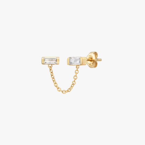 Dubbele Baguette Ketting Oorknop