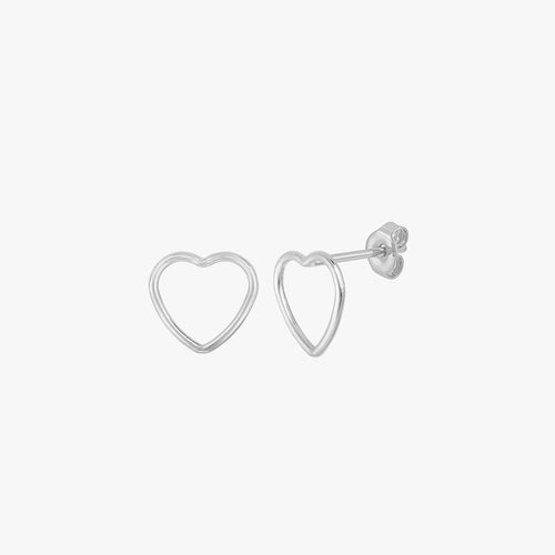 Open Heart Stud Earrings