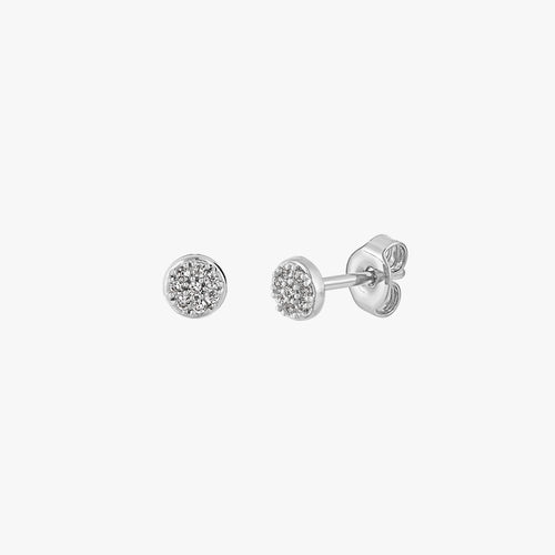 Mini Pave Disc Stud Earrings