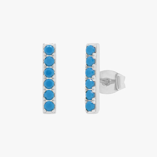 Turquoise Bar Stud Earrings