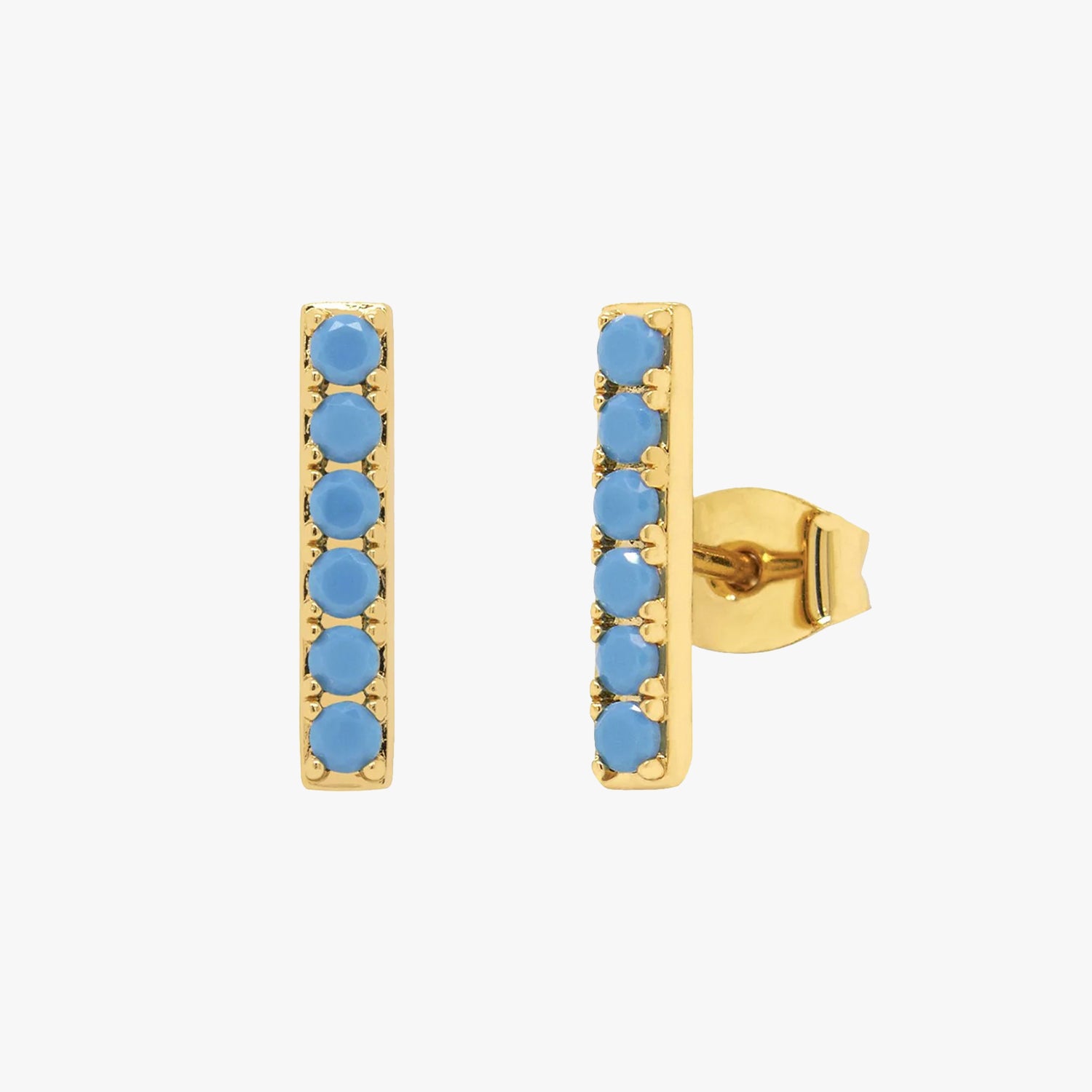 Turquoise Bar Stud Earrings
