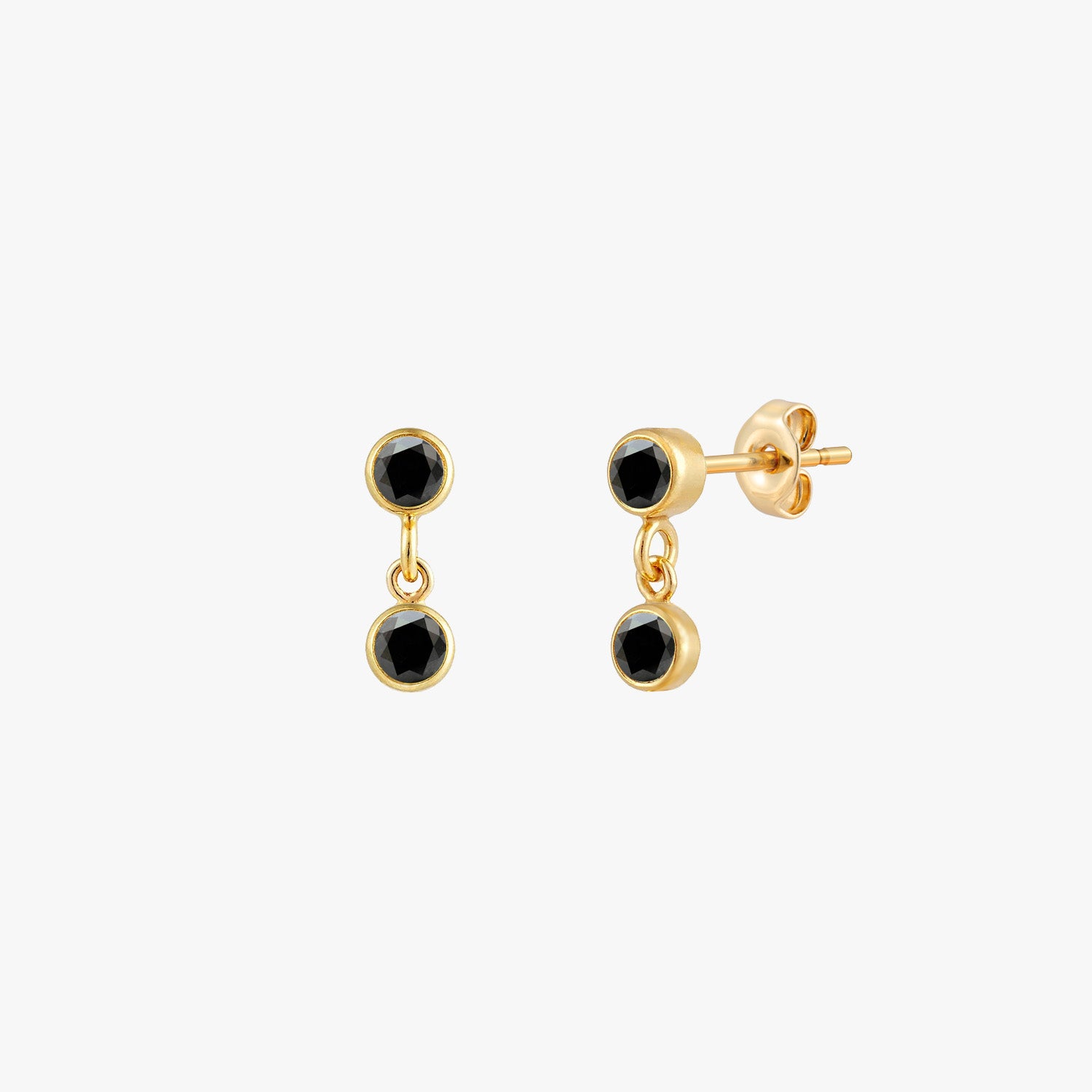 Black Double Bezel Stud Earrings – J&CO Jewellery