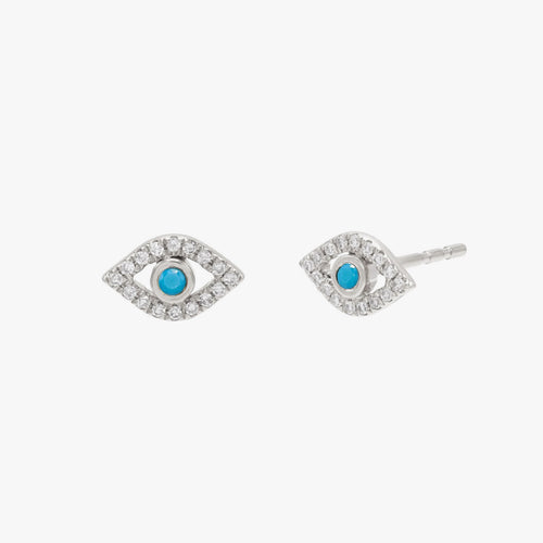 Evil Eye Turquoise Stud Earrings