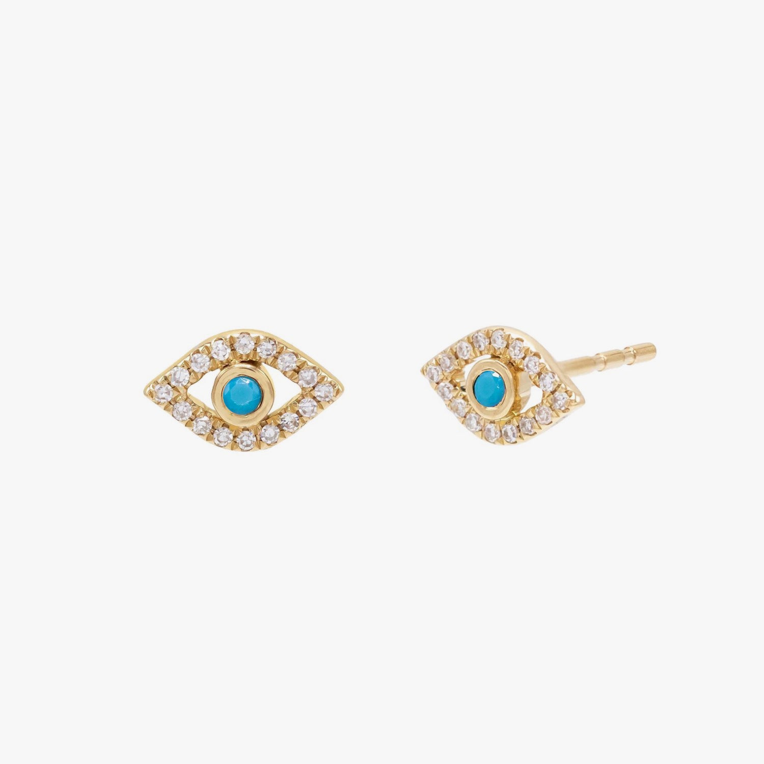 Evil Eye Turquoise Stud Earrings