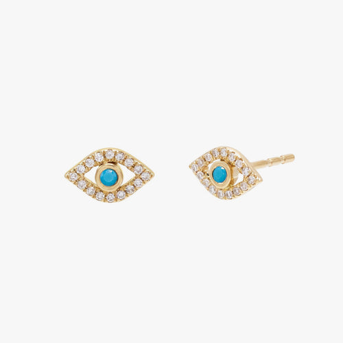 Evil Eye Turquoise Stud Earrings