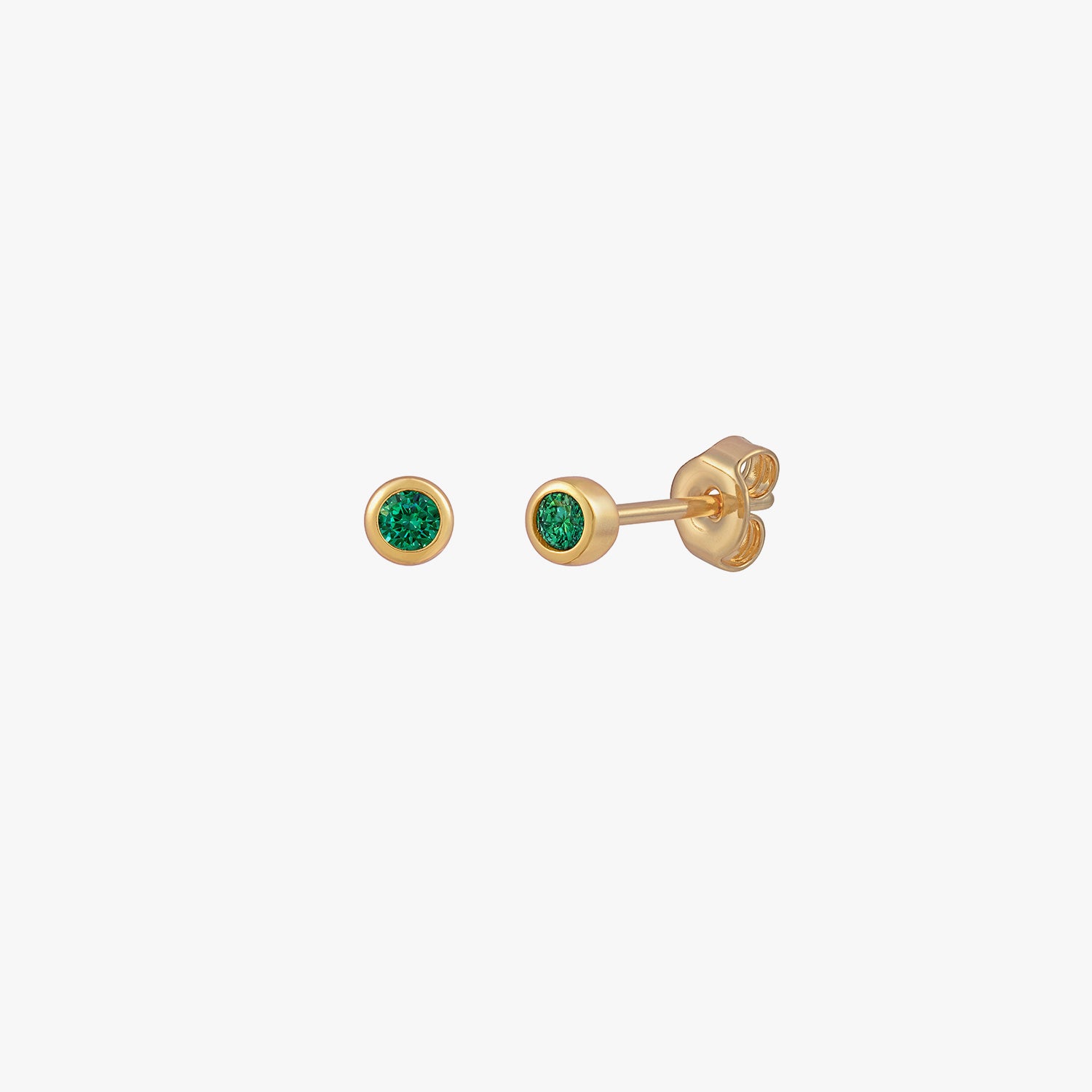 Mini -Emerald -Lünette Ohrstolzen Ohrringe