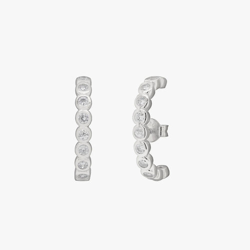 Bezel Suspender Stud Earrings