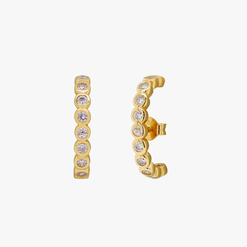 Bezel Suspender Stud Earrings