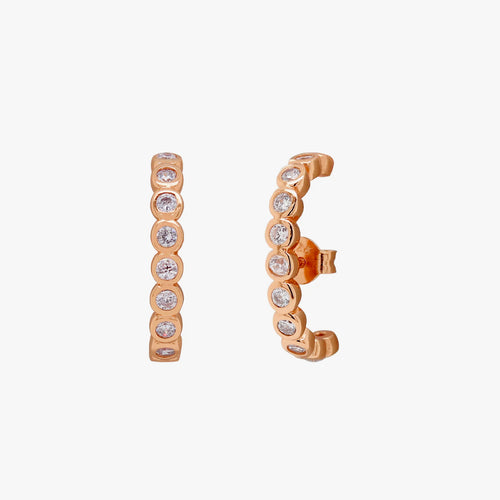 Bezel Suspender Stud Earrings
