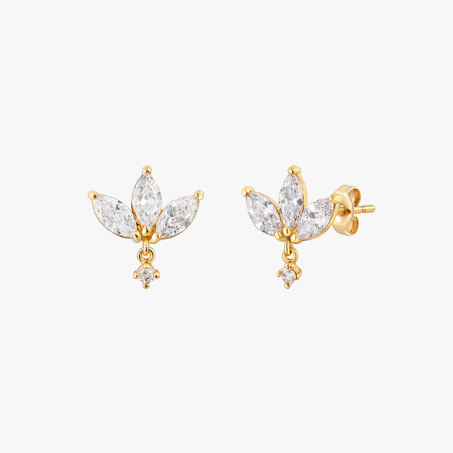 Sparkly Marquise Dangle Stud Earrings