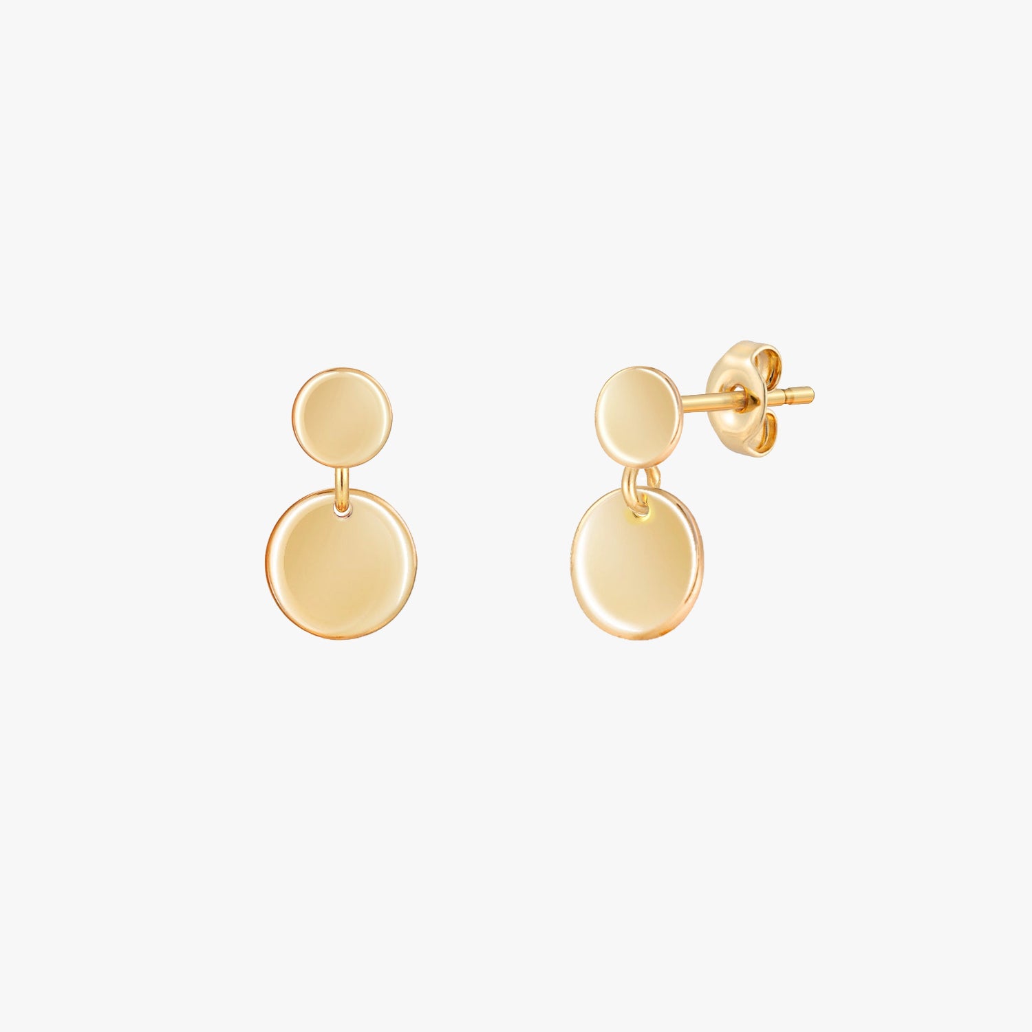 Mini Double Disc Stud Earrings