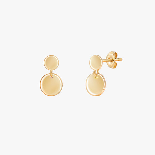 Mini Double Disc Stud Earrings
