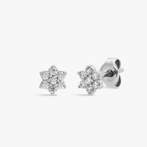 Pavé Flower Stud Earrings