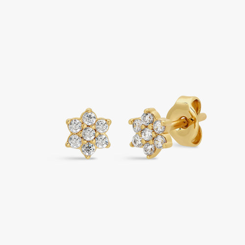 Pavé Flower Stud Earrings
