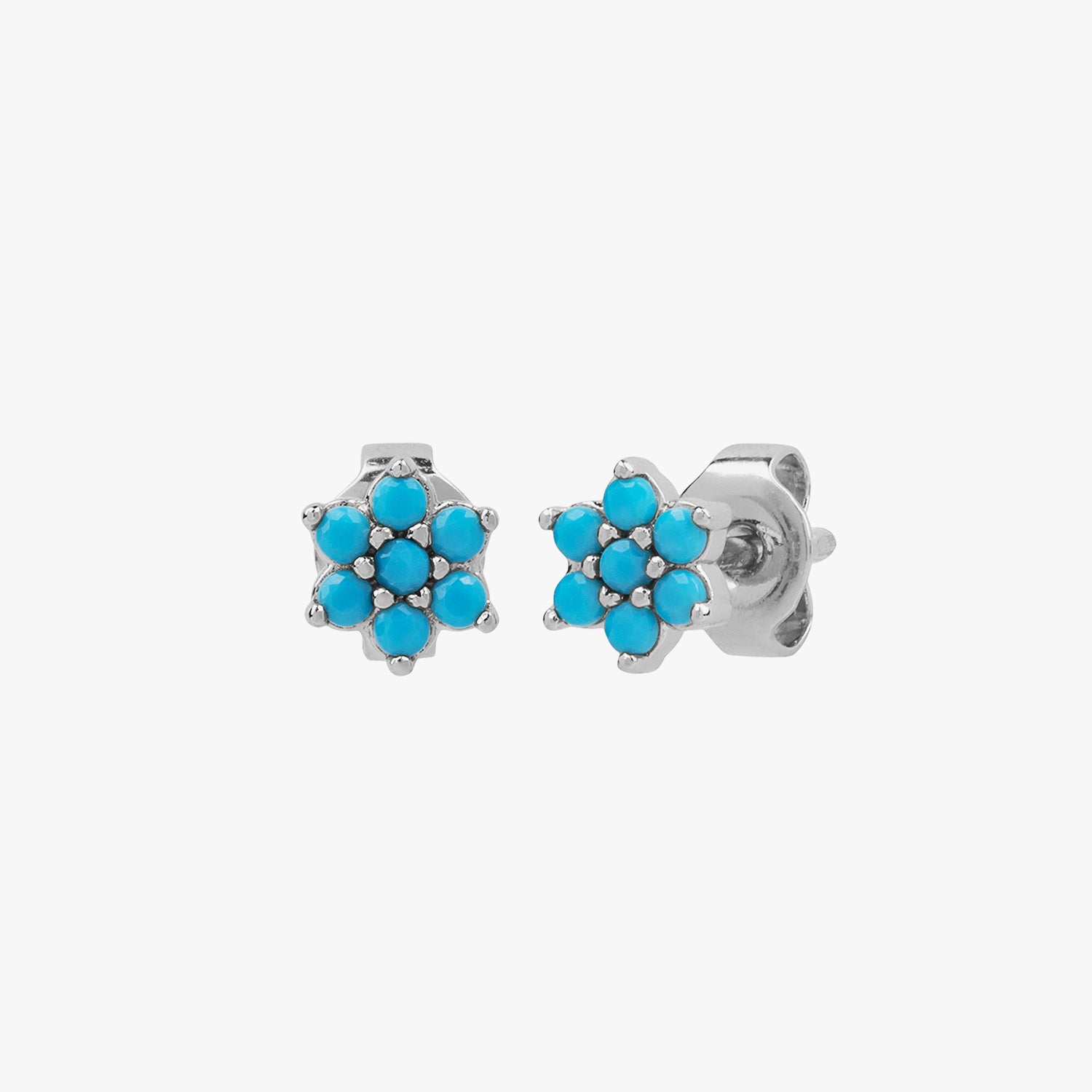 Turquoise Flower Stud Earrings