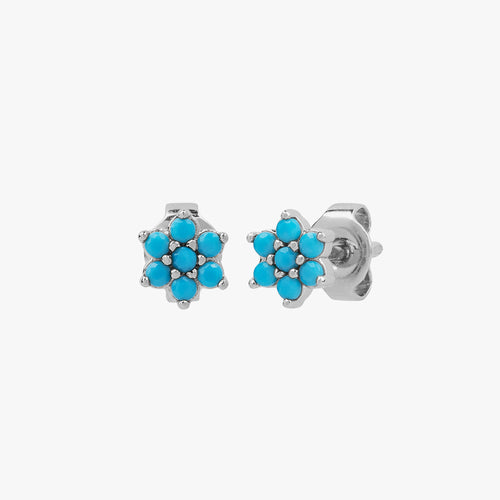 Turquoise Flower Stud Earrings