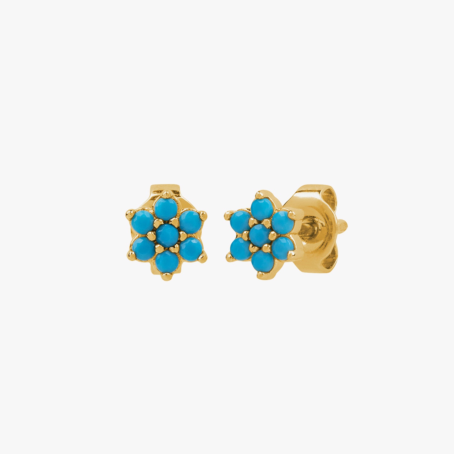 Turquoise Flower Stud Earrings