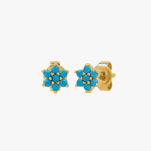 Turquoise Flower Stud Earrings