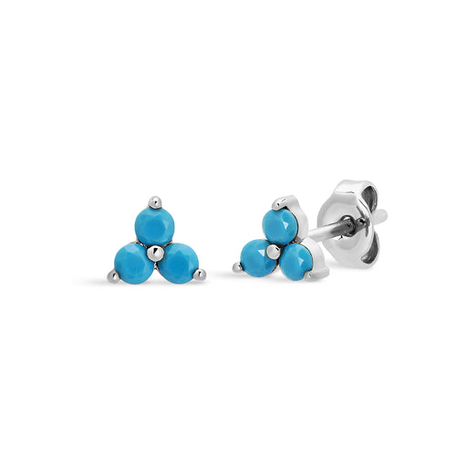 Genuine Turquoise Stud Earrings, 925 Sterling Silver Studs, Turquoise  Jewelry, Gemstone Studs, Tiny Silver Post Earrings, Minimalist Studs - Etsy