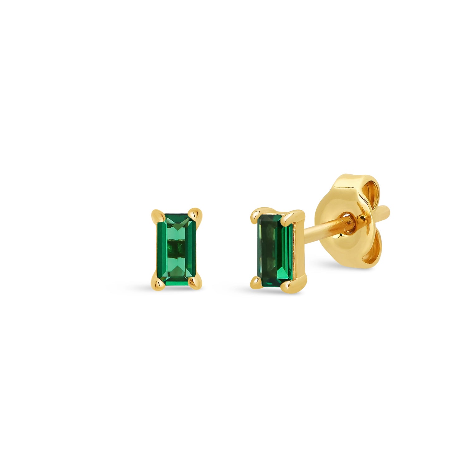 Emerald & Diamond 14K Gold Earring Charms