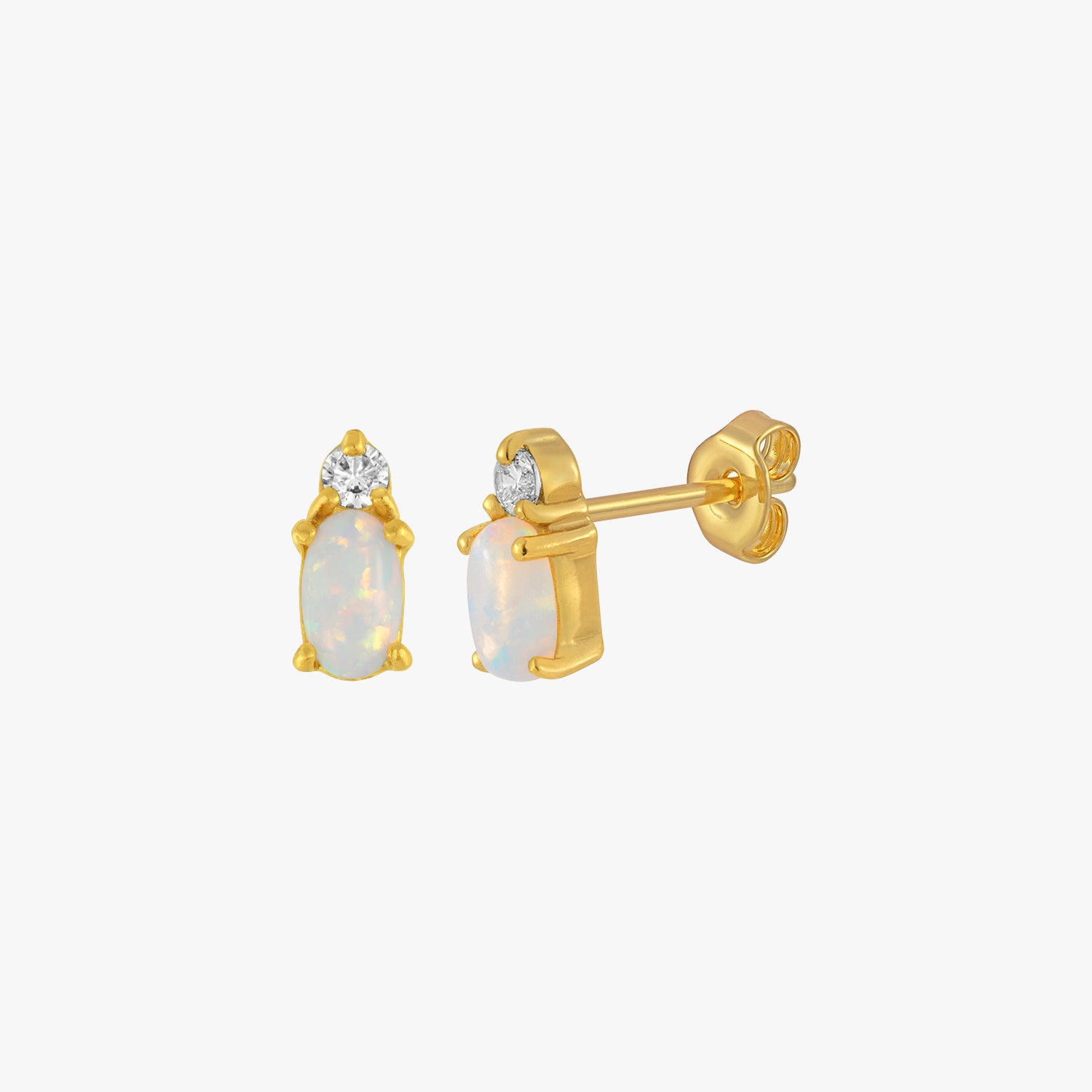 Deco Opal -Bolzenohrringe