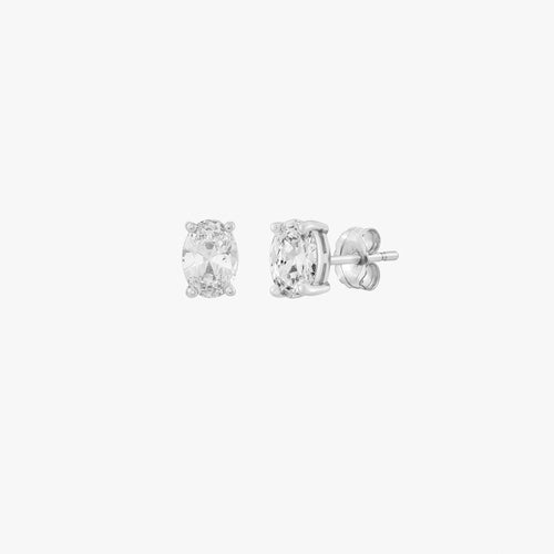 Oval Solitaire Stud Earrings