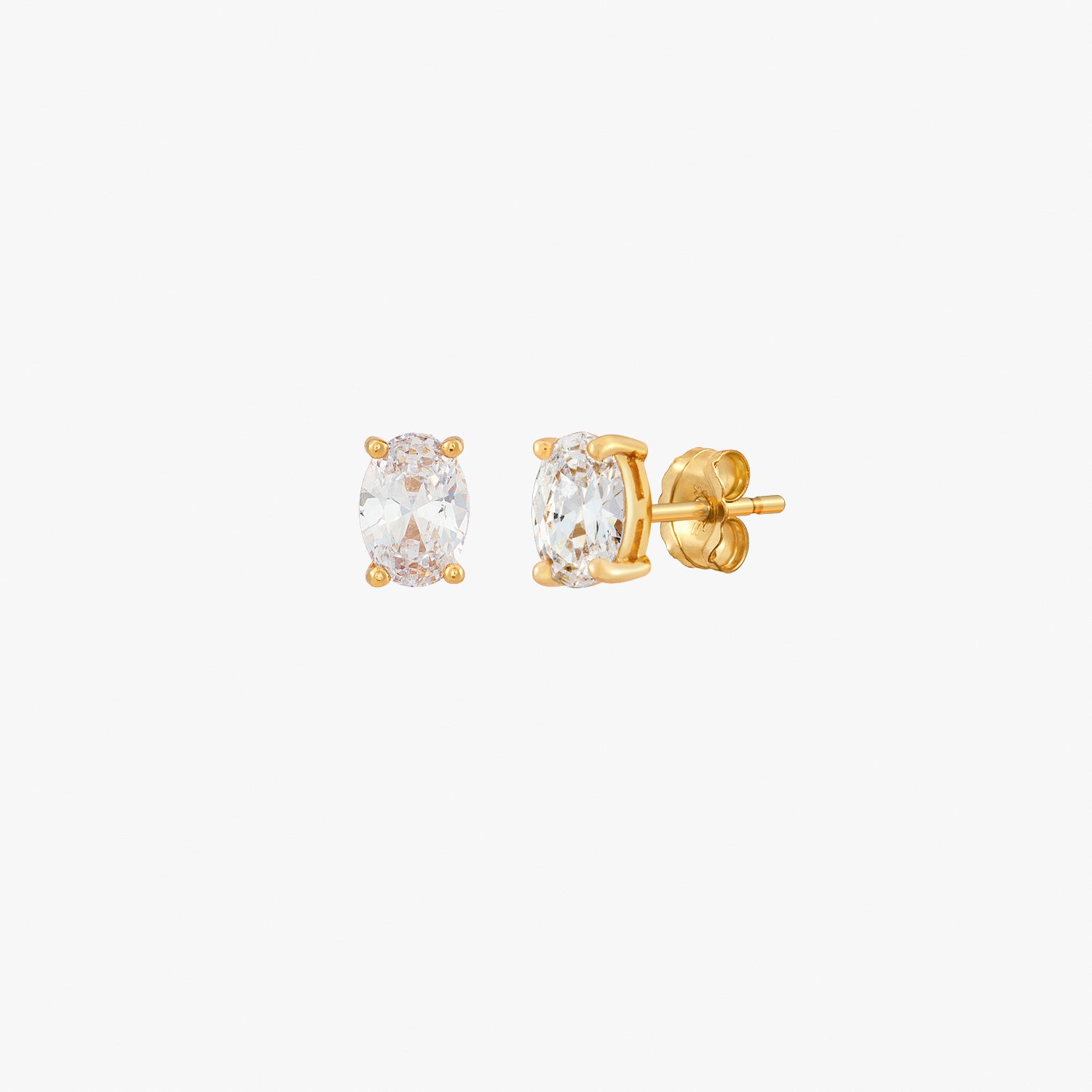 Oval Solitaire Stud Earrings