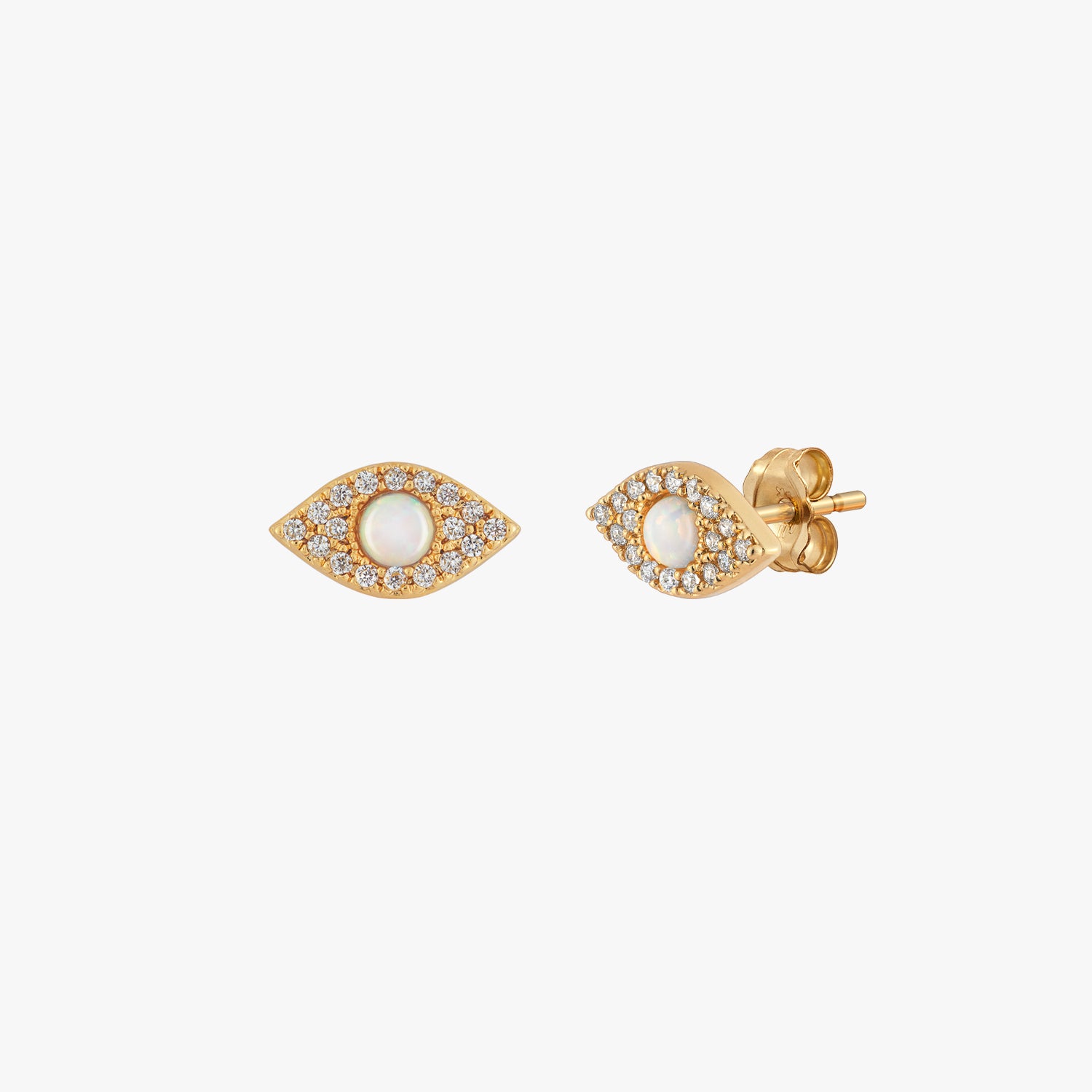Opal Evil Eye Stud Earrings